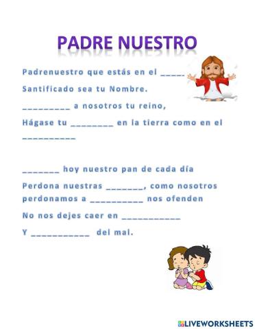 Oración Padre nuestro