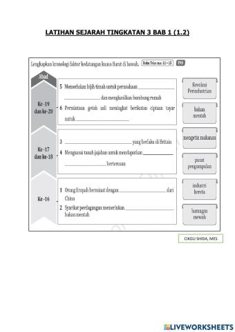 Sejarah Tingkatan 3 (Bab 1 : 1.2)