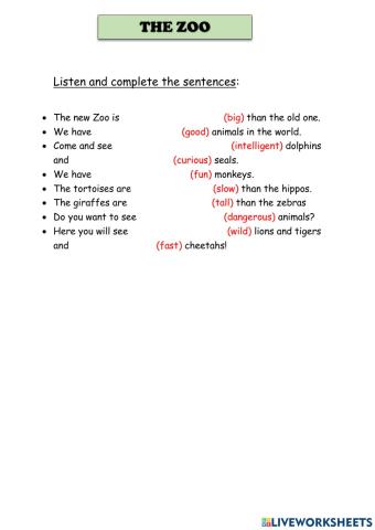Comparatives and superlatives