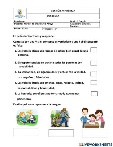 Valores éticos y morales