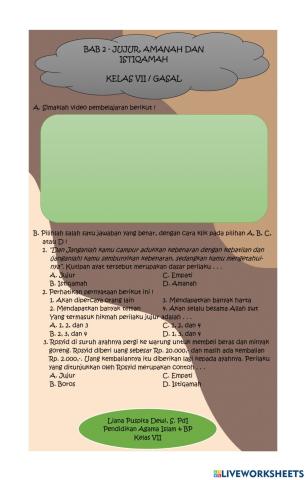 Bab 2 - jujur, amanah, istiqamah