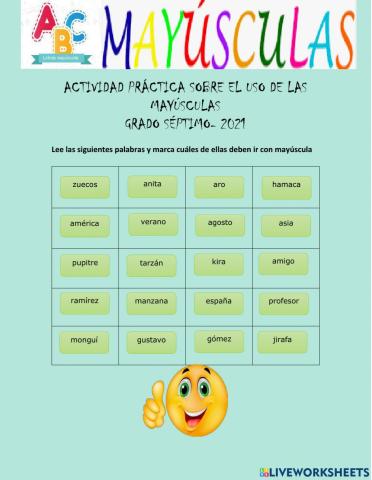 Uso de las mayúsculas