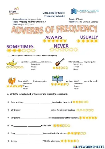Frequency adverbs