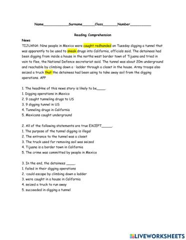 Reading Comprehension