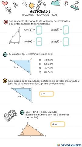 ACTIVIDAD 1 - Razones trigonométricas