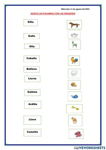Asociar imagen palabra