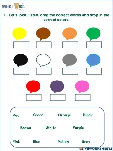 Worksheet about Colors for Kids