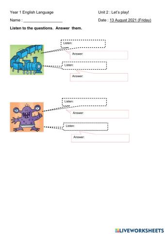 Unit 2 - Let's play!