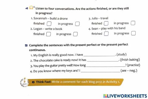 Present perfect-Present perfect continuous
