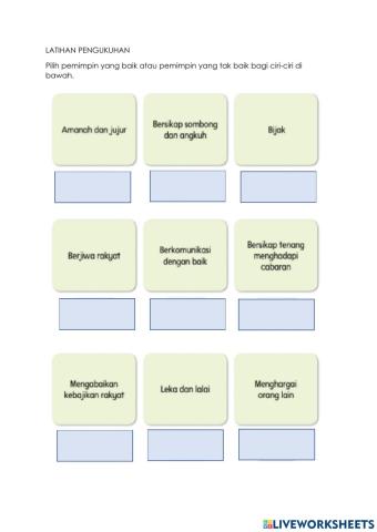 Latihan ciri-ciri pemimpin