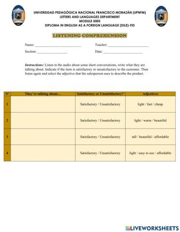 Listening Comprehension