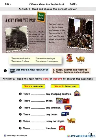 Where Were You Yesterday? (Fill in the blanks)