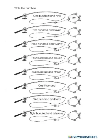 Number Names 3 digit