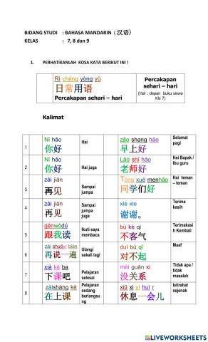 Percakapan sehari - hari