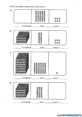 Hundreds, Tens, Ones