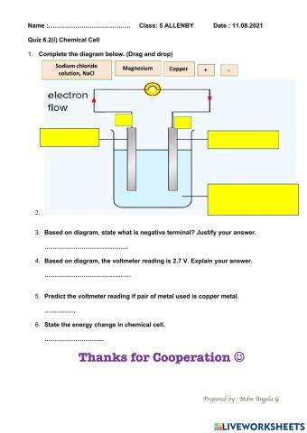 Quiz 6.2 chemical cell