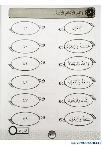 Nombor Bahasa Arab 40-49