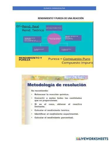 Rendimiento y pureza