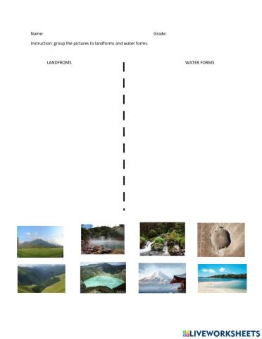 Land and water forms