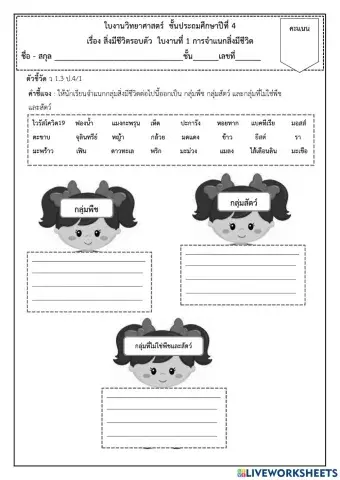 กลุ่มสิ่งมีชีวิต