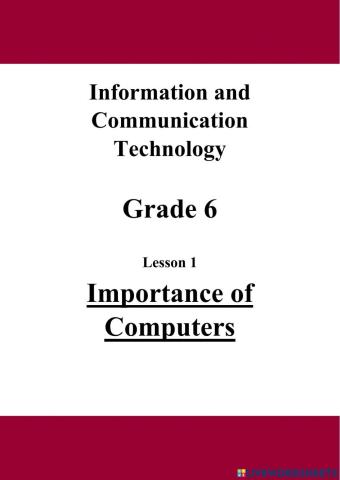 Importance of computers