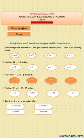 Evaluasi Operasi Bilangan Bulat dan Pecahan
