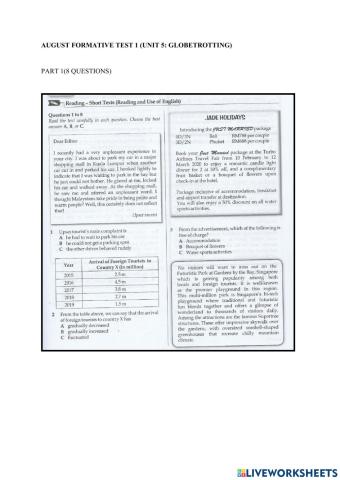 Form 4 unit 5 globetrotting
