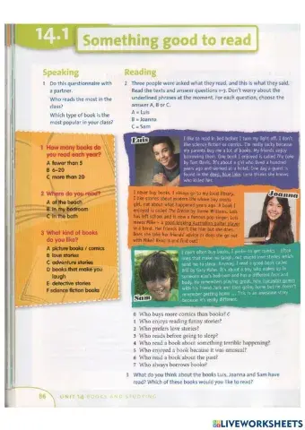 KET Obj-Unit14-Books and studying-Listen 13-14