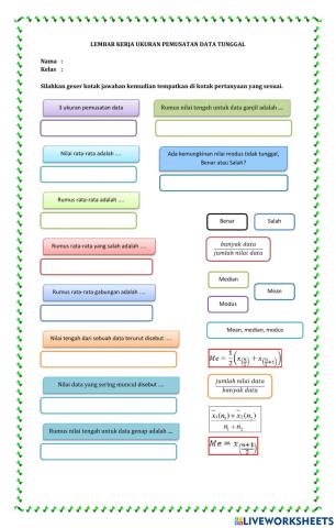 LKS Ukuran Pemusatan Data Tunggal