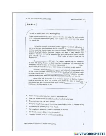 Practice 2 gapped text