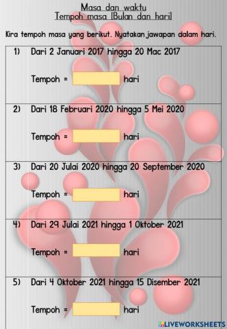 Tempoh masa - Bulan dan hari