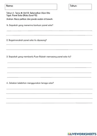 Tahun 4 : Panel Solar