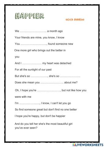 Happier - Olivia Rodrigo