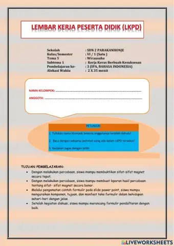 LKPD Kelas 6 Tema 5 Subtema 1 Pb 3