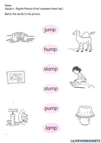 Final consonant blend 'mp'