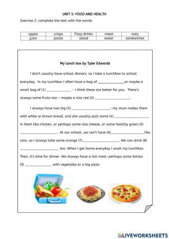 Unit 5: food and health