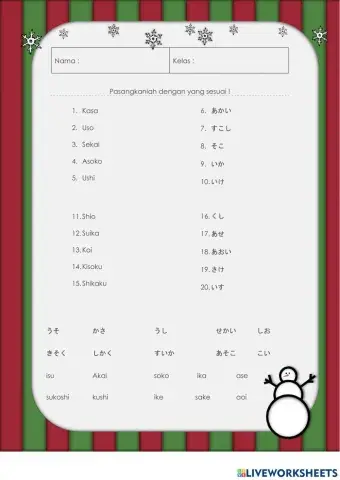 Hiragana A KA SA no renshuu