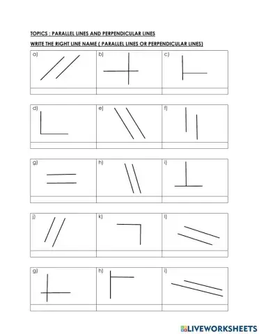 Parallel lines and perpendicular lines