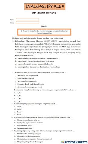 Pengaruh Perubahan Ruang dan Interaksi antar negara-negara ASEAN