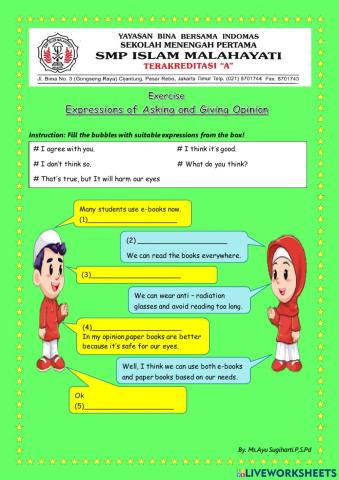 Expressions of asking and giving opinion