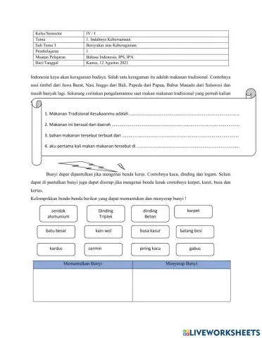 Tema 1 Indahnya kebersamaan