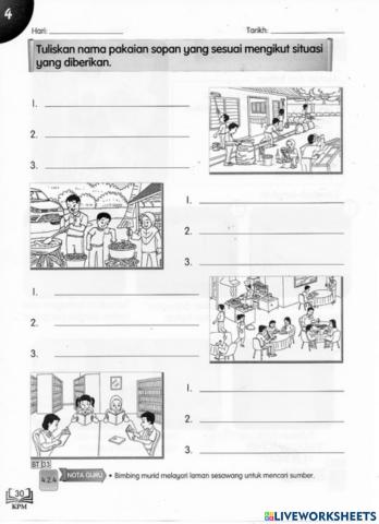 Pakaian mengikut situasi