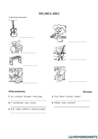 KIDS 3 - Test unit 3 Bright Ideas