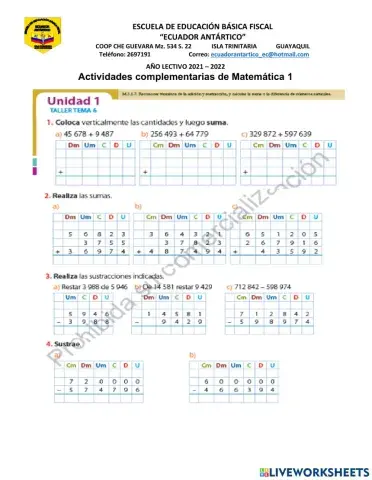 Adición y Sustracción