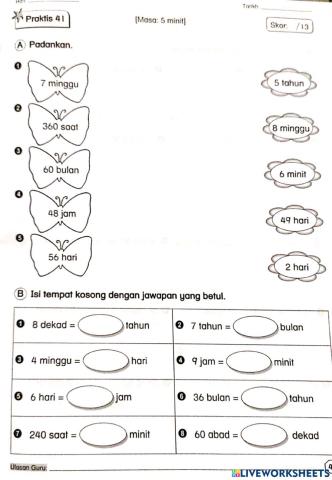 Pertukaran unit masa tahun 4