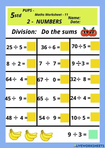 Maths numbers division 2