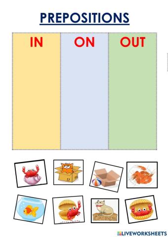Prepostions IN,OUT,ON