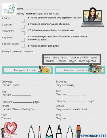 Cross-curricular learning comic books