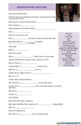 Introducing myself and others