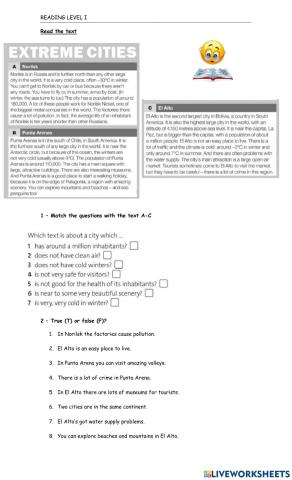 1st year - Reading - Level I